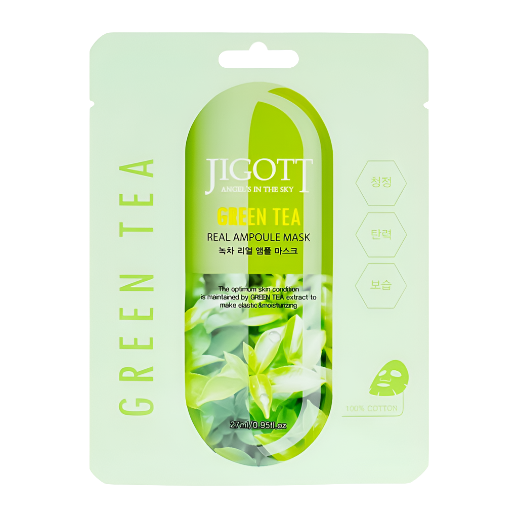 Jigott Green Tea Real Ampoule Mask 27 ml