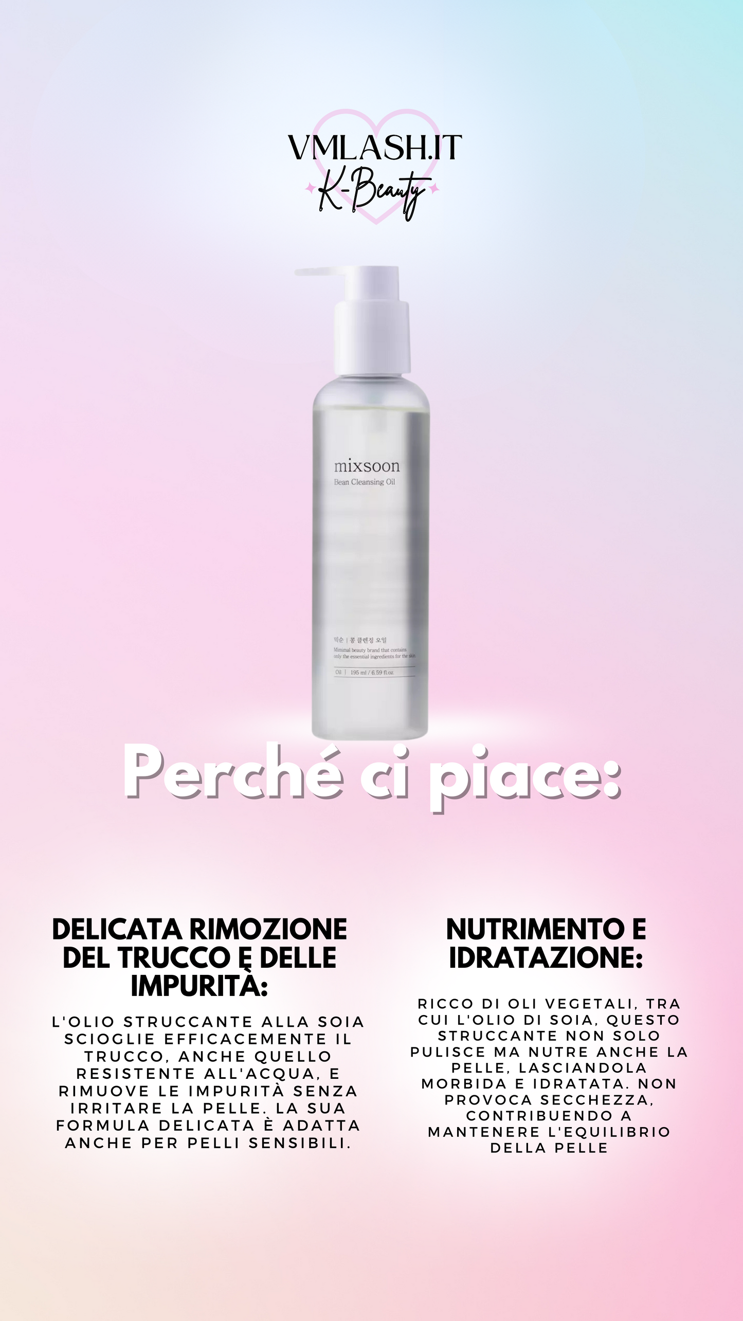 Mixsoon - Bean Cleansing Oil - Olio struccante alla soia - 195 ml