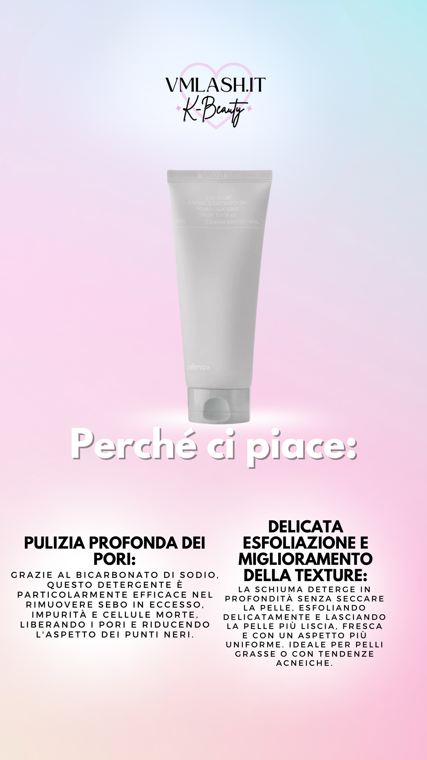 Celimax - Ji.Woo.Gae Schiuma detergente specifica per pulire i pori a fondo, al bicarbonato di sodio - 150 ml