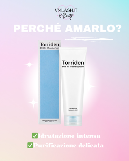 Torriden - Dive In - Schiuma detergente all'acido ialuronico a basso peso molecolare - Schiuma detergente purificante - 150 ml