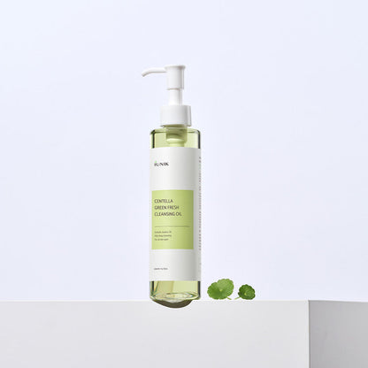 iUNIK - Centella Green Fresh Cleansing Oil - rimuove trucco, impurità e sebo in eccesso, lascia la pelle pulita e morbida. 200ml