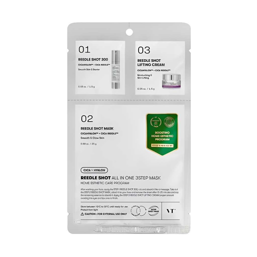 VT Cica x Hyalon Reedy Shot 300 All In One 3Step Mask - trattamento viso con effetto lifting e illuminante
