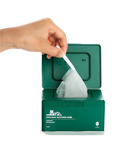 VT Cosmetics - CICA Daily Soothing Mask - Set di maschere viso lenitive in un foglio - 30 pezzi/350 g