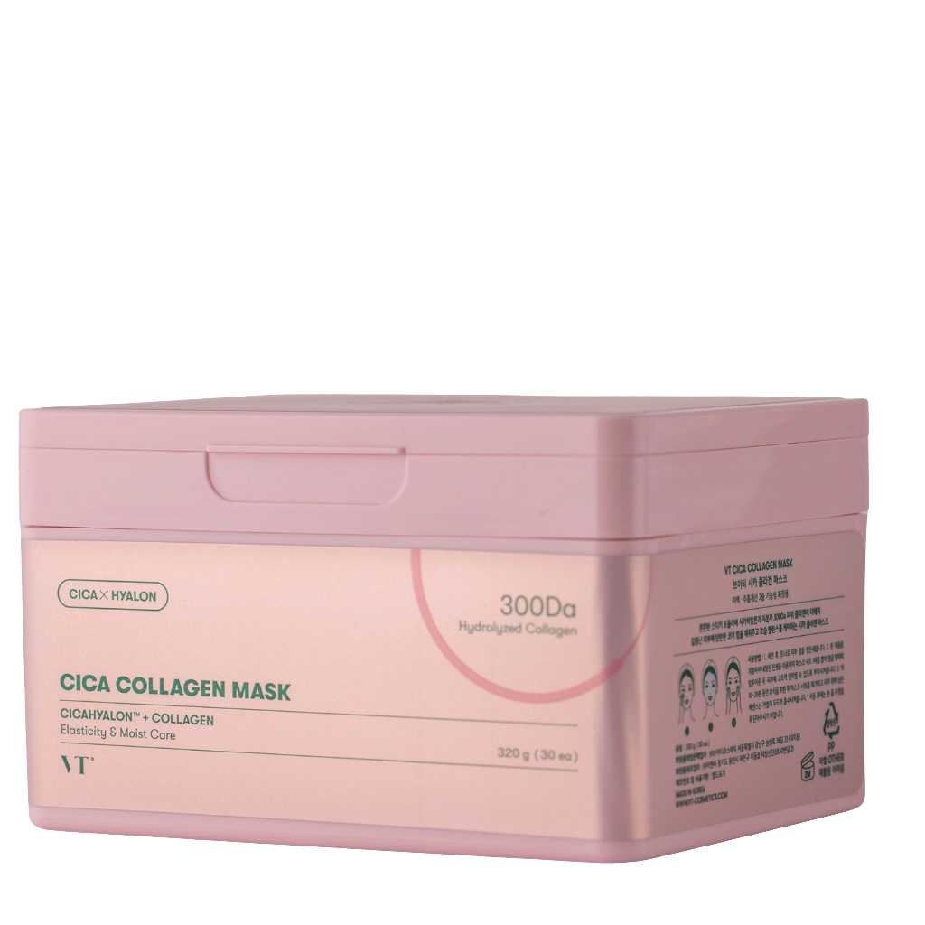 VT Cosmetics - CICA Collagen Mask - Set di maschere viso rassodanti in un foglio - 30 pezzi/320 g