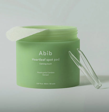 Abib - Heartleaf Spot Pad Calming Touch - Dischetti viso lenitivi per ridurre l'acne e i brufoli - 150 ml/80 pezzi