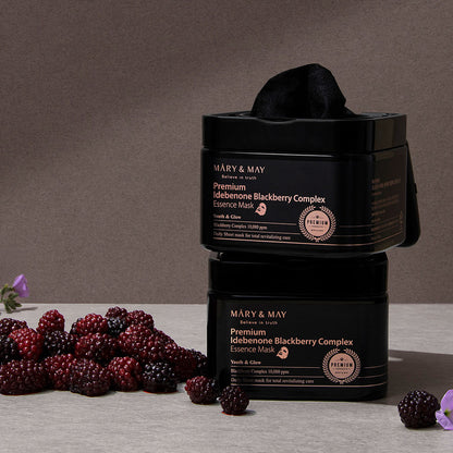 Mary&May Premium Idebenon Blackberry Complex Ampoule Mask (confezione da 20 maschere)