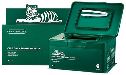VT Cosmetics - CICA Daily Soothing Mask - Set di maschere viso lenitive in un foglio - 30 pezzi/350 g