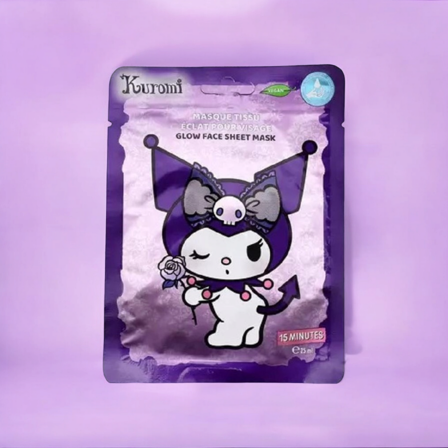Maschera viso illuminante in tessuto Kuromi