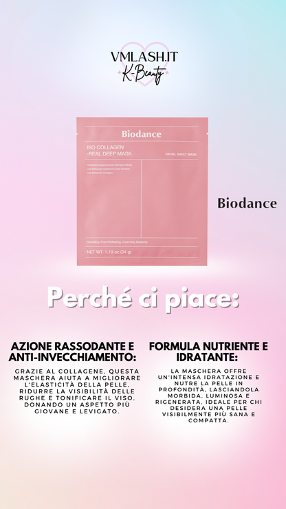 Biodance - Bio-Collagen Real Deep Mask - Maschera viso rassodante al collagene - 1 pz/34 g