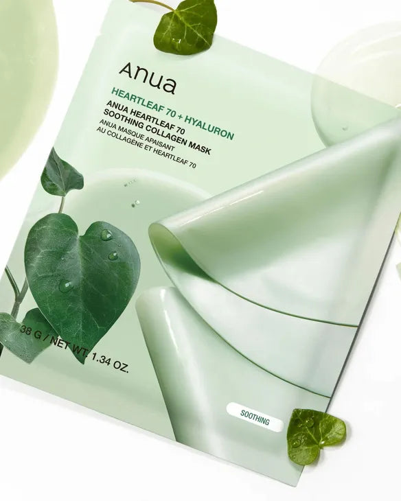 🌿 Anua Heartleaf 70 Soothing Collagen Mask (1 pezzo – 38g)