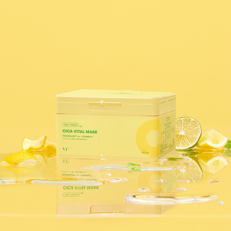 🧴 VT CICA VITAL MASK – Maschera viso illuminante e lenitiva (30 pezzi)