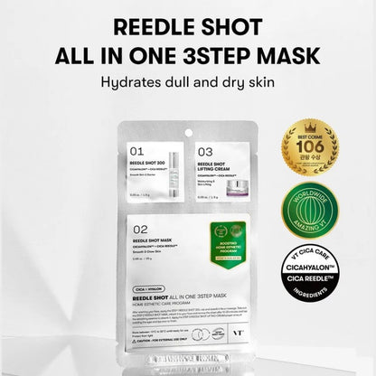 VT Cica x Hyalon Reedy Shot 300 All In One 3Step Mask - trattamento viso con effetto lifting e illuminante